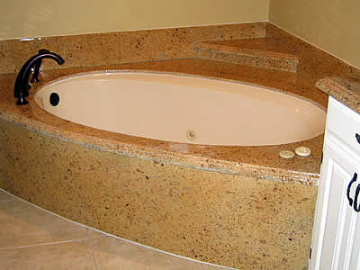 Beautiful stonework in a bath tub